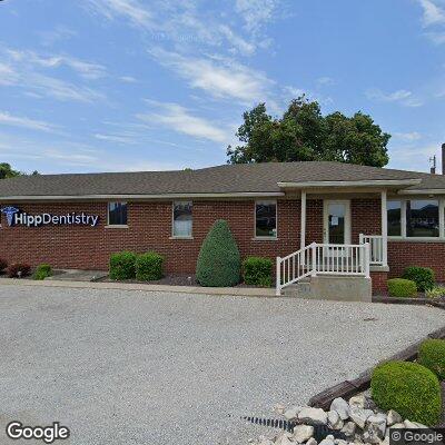 Thumbnail image of the front of a dentist office practice with the name Hipp Dentistry which is located in Haubstadt, IN