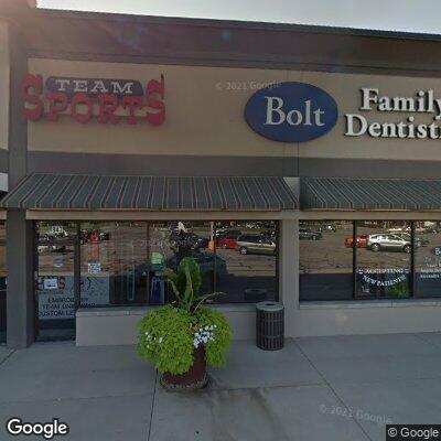 Thumbnail image of the front of a dentist office practice with the name Bolt Family Dental which is located in Brownsburg, IN